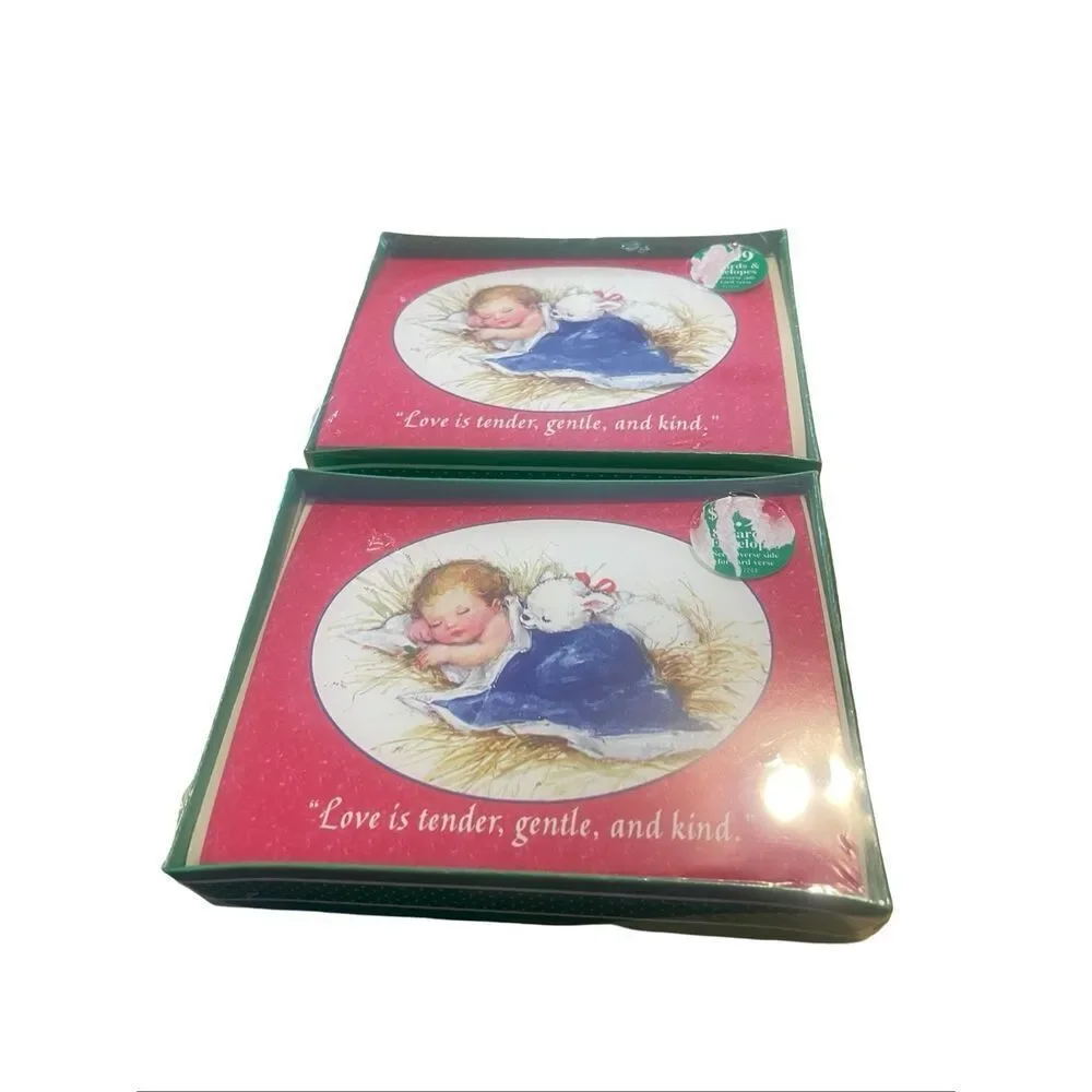Vintage New Kmart Merry Christmas Greeting Cards 18 Cards & Envelopes Set of 2